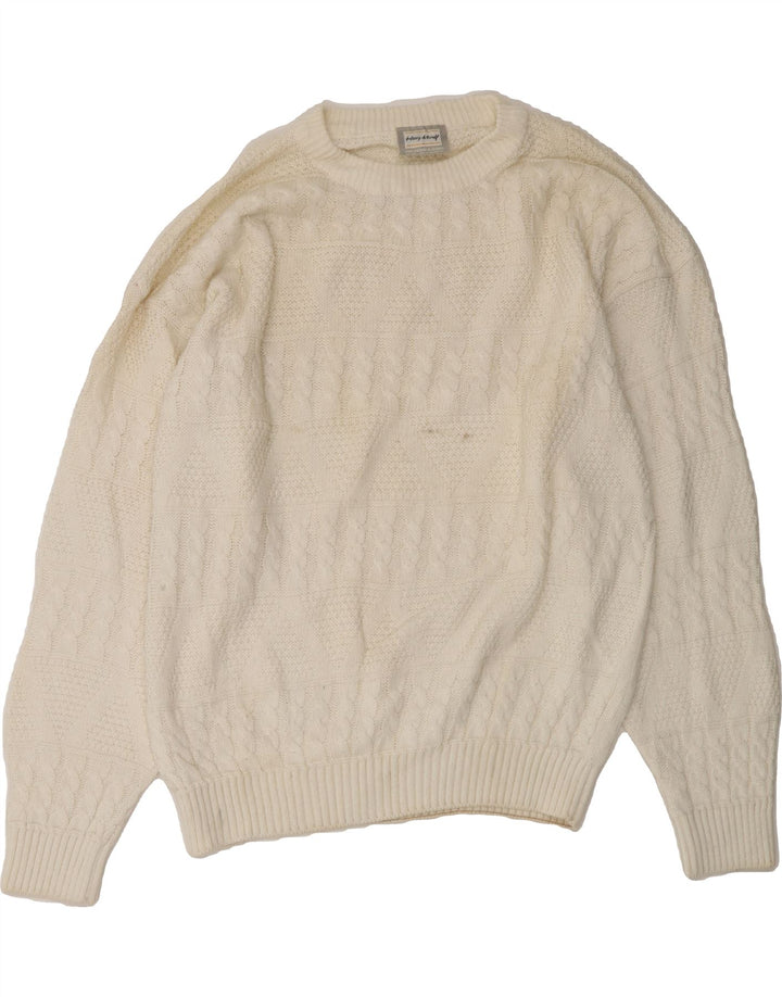 HENRY MORELL Mens Crew Neck Jumper Sweater Large Off White Vintage Henry Morell and Second-Hand Henry Morell from Messina Hembry 