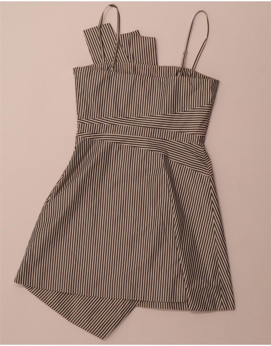 KAREN MILLEN Damska asymetryczna sukienka o linii A UK 12 Średnie czarne paski