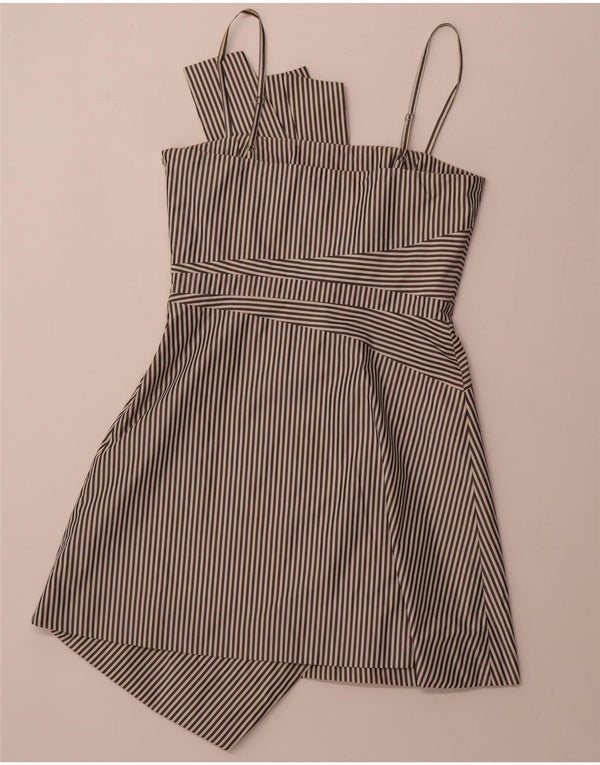 KAREN MILLEN Damska asymetryczna sukienka o linii A UK 12 Średnie czarne paski