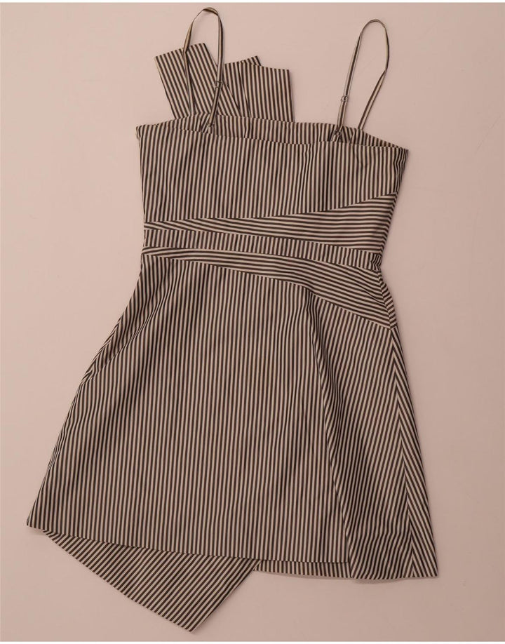 KAREN MILLEN Damska asymetryczna sukienka o linii A UK 12 Średnie czarne paski