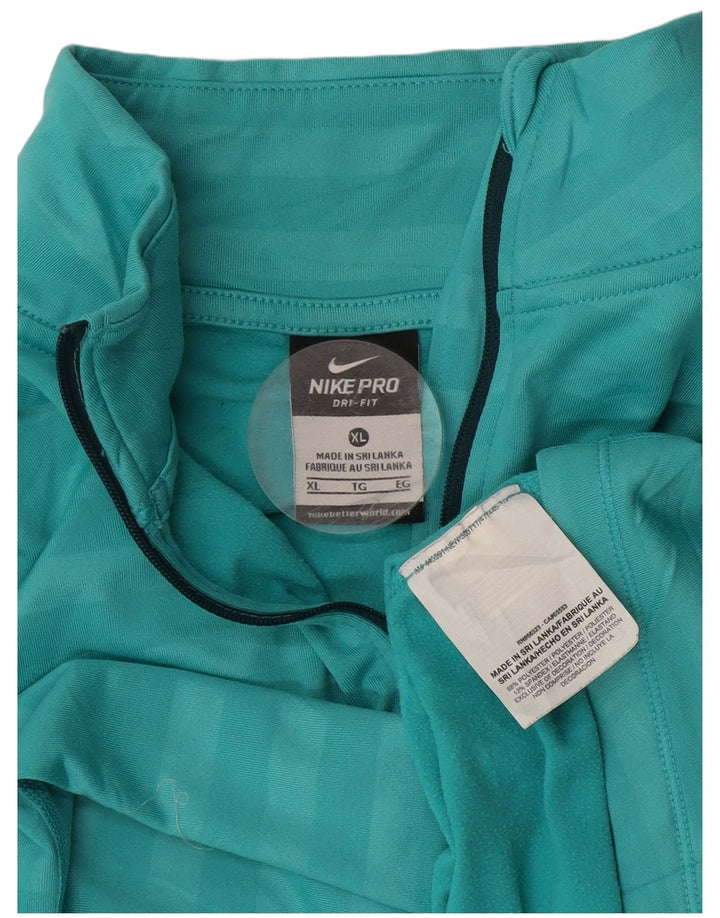 Damski dres Nike Dri Fit z zamkiem błyskawicznym na szyi, UK 18 XL, niebieskie paski