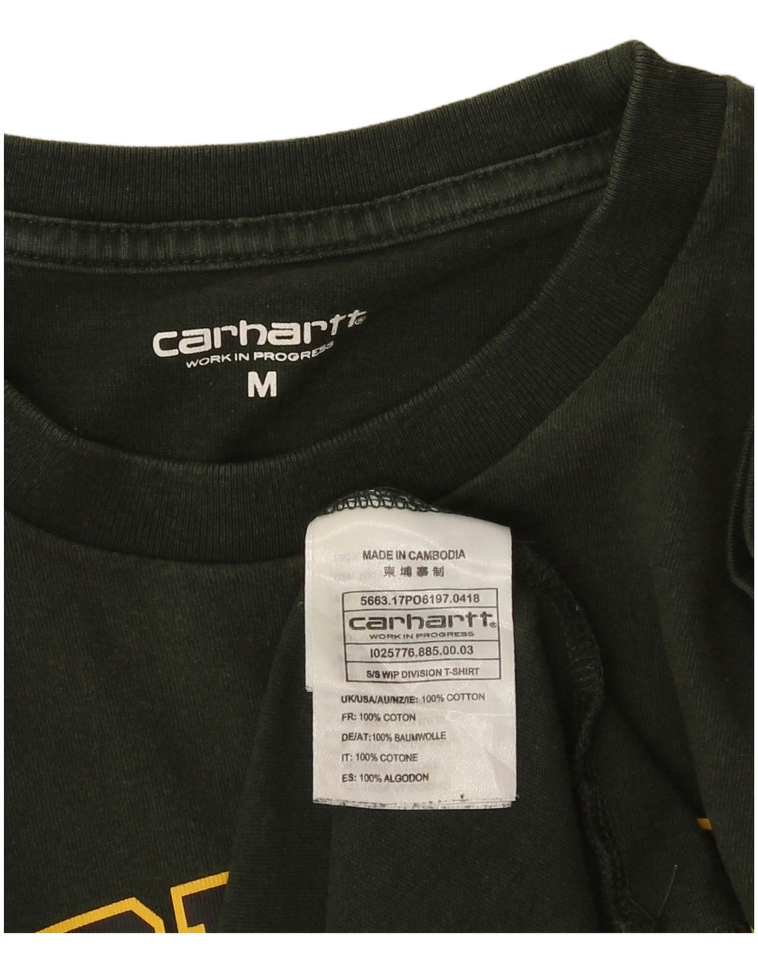 Męska koszulka z grafiką CARHARTT, średnia, zielona bawełna