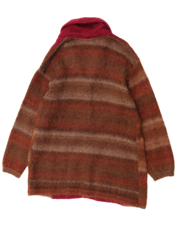 Damski sweter Niki Line Graphic Longline Cardigan UK 18 XL w brązowe paski