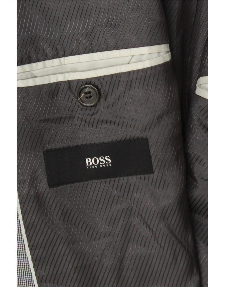 Hugo Boss Męska marynarka zapinana na 2 guziki EU 54 2XL Szara wiskoza w pepitkę