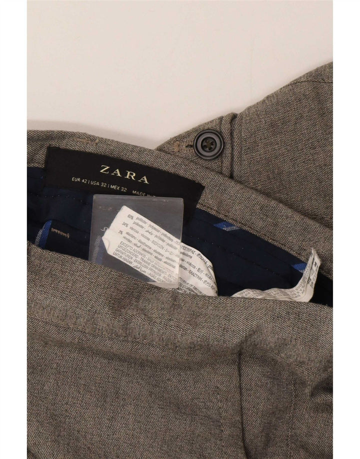 Męskie spodnie chino Zara EU 42 Large W32 L29 Szary poliester