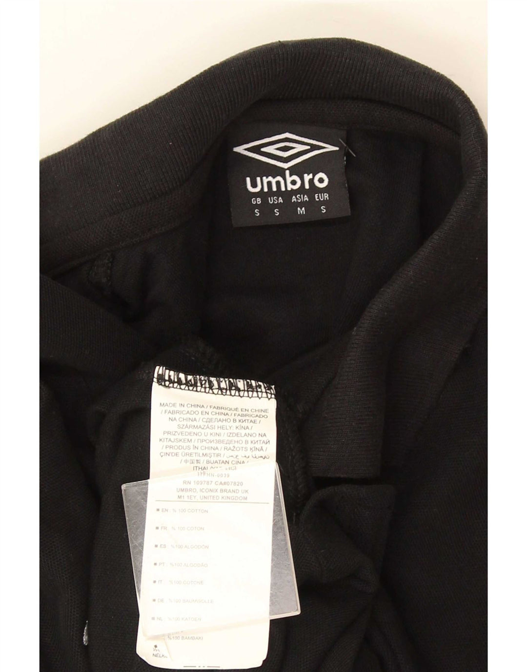 Męska koszulka polo Umbro, mała, czarna, bawełniana