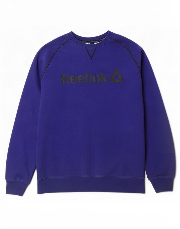 Męska bluza Reebok z grafiką, duża, niebieska, bawełniana