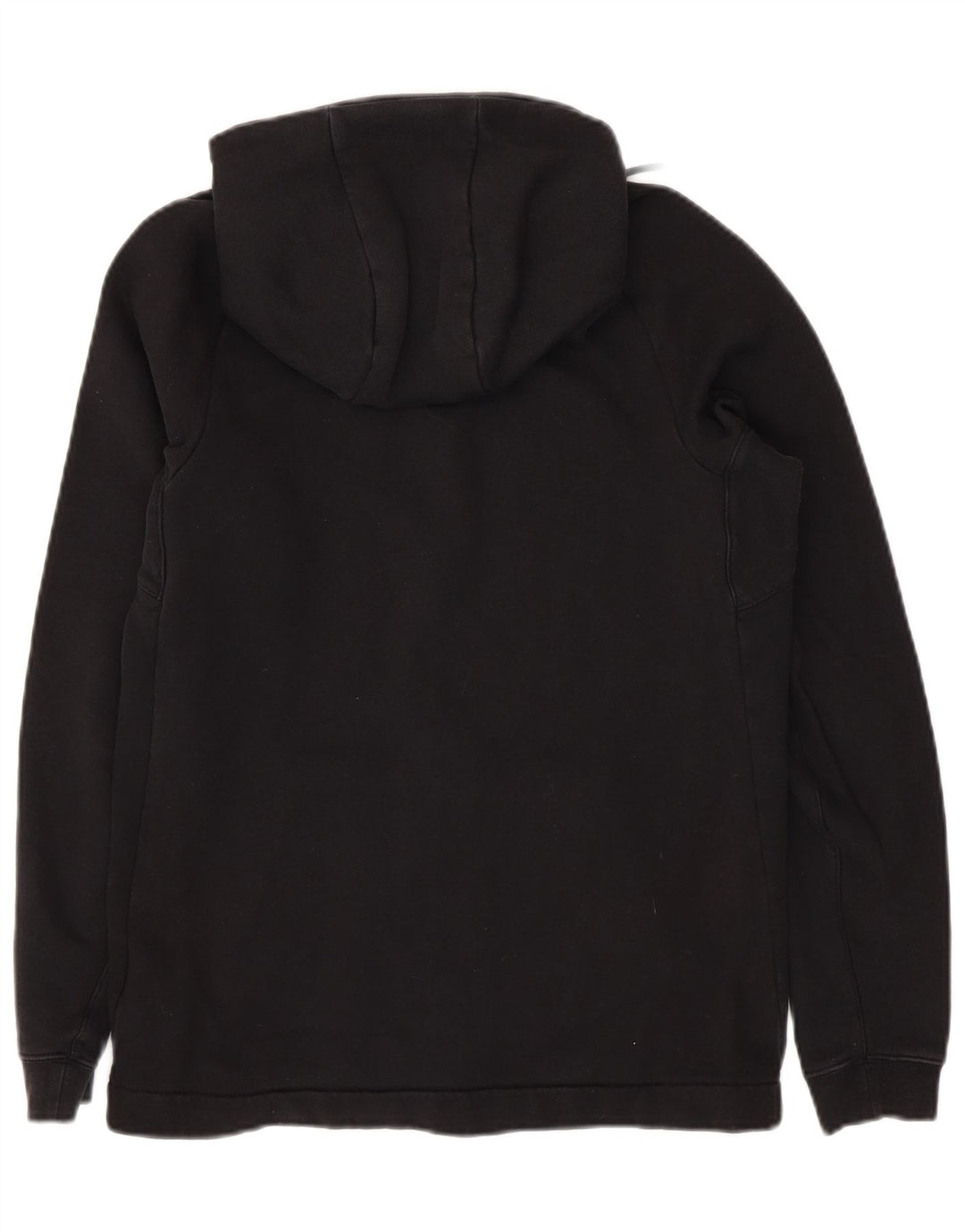 NIKE Womens Zip Hoodie Sweater UK 14 Medium Black Cotton