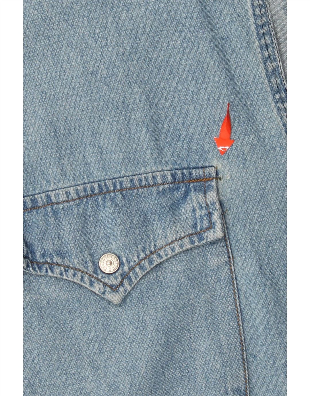 Męska koszula dżinsowa CARRERA bez rękawów, rozmiar 43/44 XL, niebieska, bawełniana