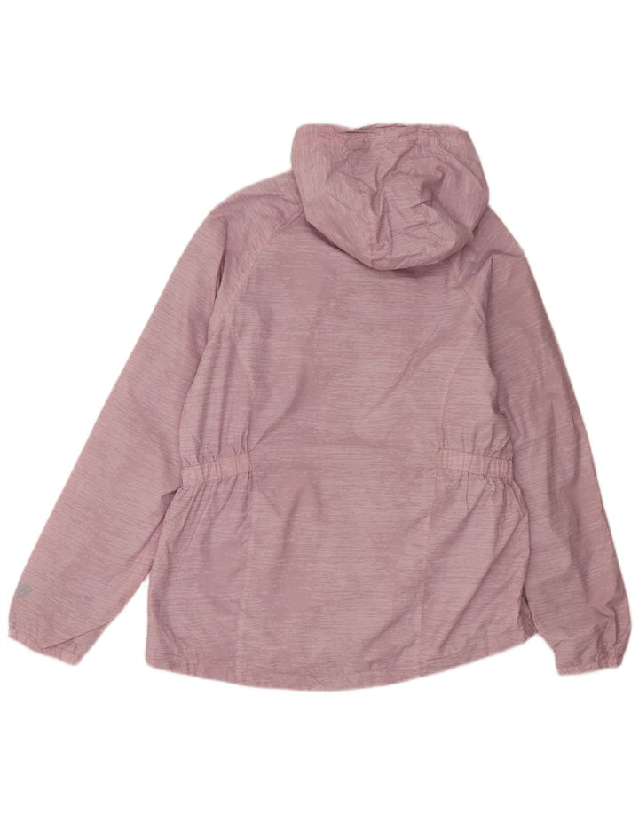 Damska kurtka przeciwdeszczowa z kapturem New Balance UK 18 XL, różowy poliester