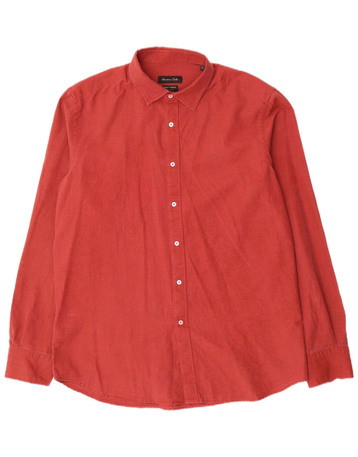 Koszula męska Massimo Dutti XL, czerwona, bawełniana