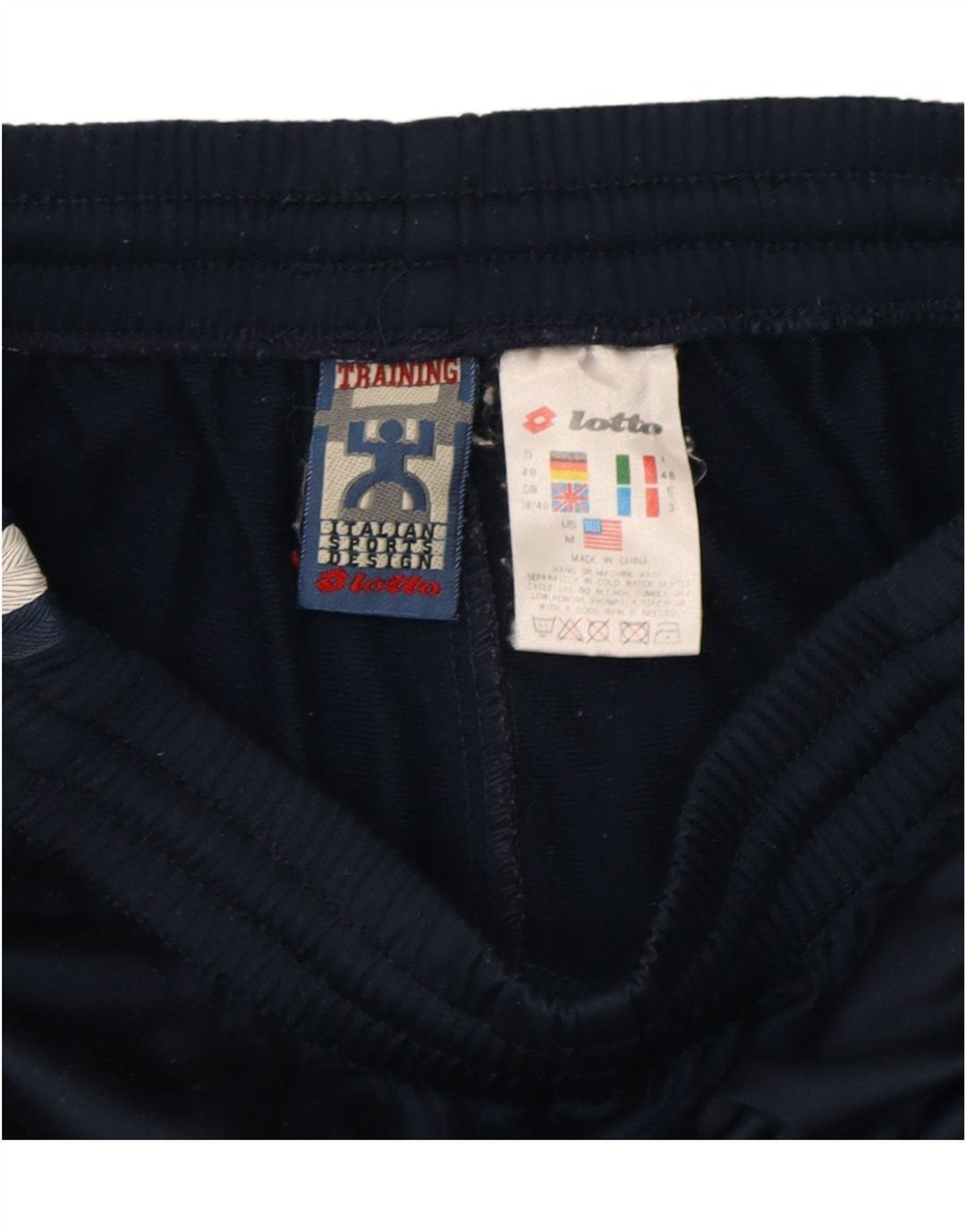 LOTTO Mens Graphic Tracksuit Trousers UK 38/40 Medium Navy Blue Polyester Vintage Lotto and Second-Hand Lotto from Messina Hembry 