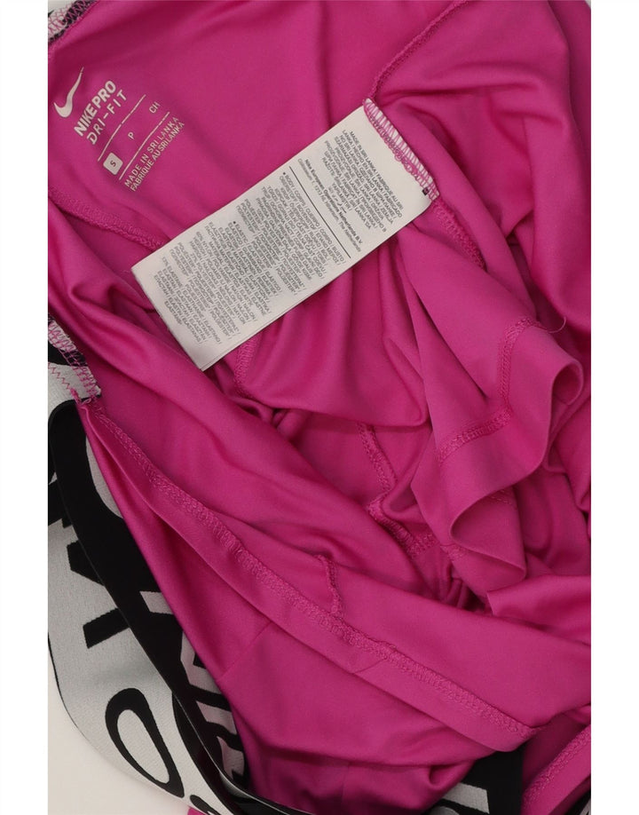 Damska kamizelka Nike Dri Fit Graphic Top UK 10 Mały różowy poliester z blokami kolorów