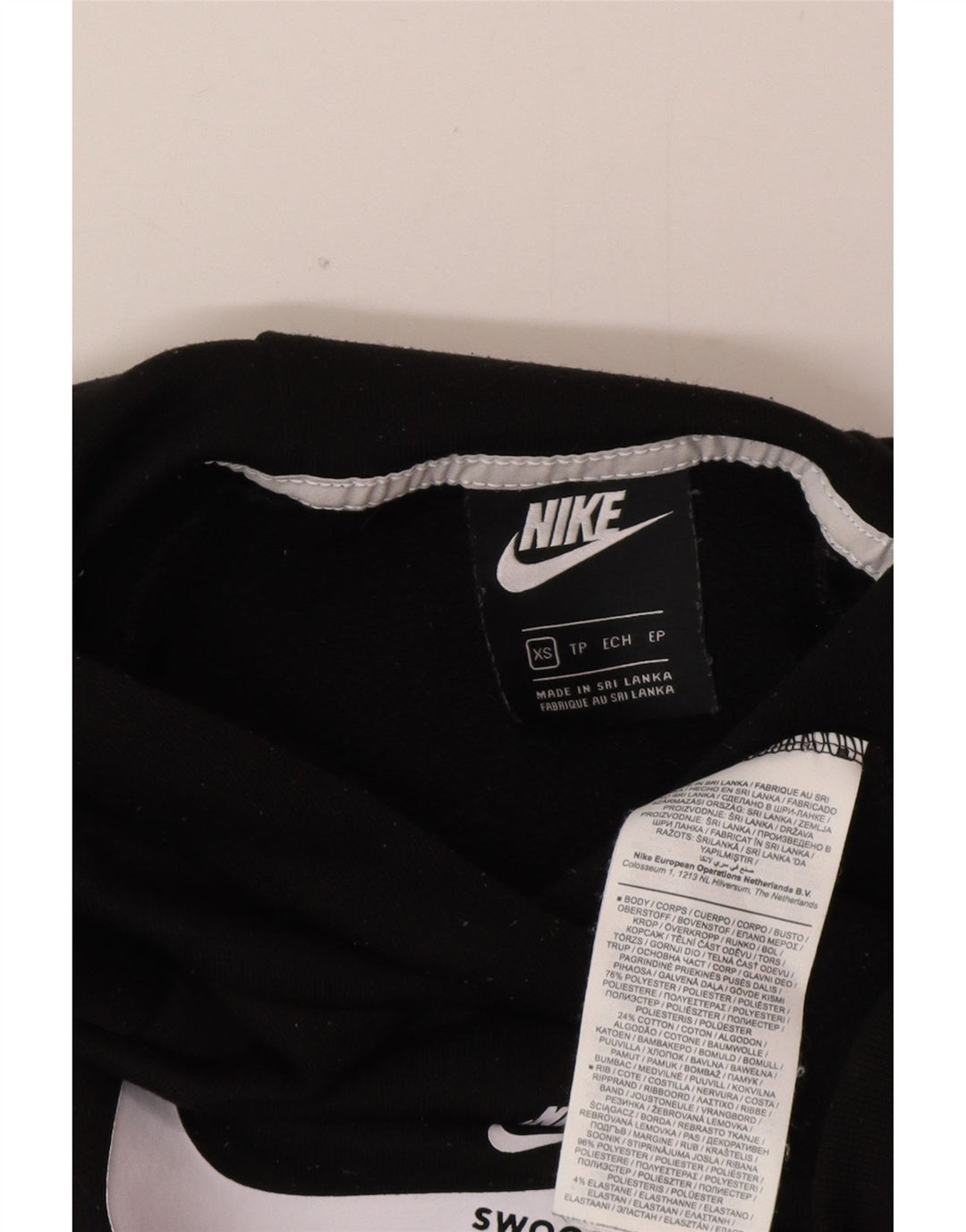 Damski sweter z kapturem Nike Graphic Oversize UK 6 XS, czarny poliester