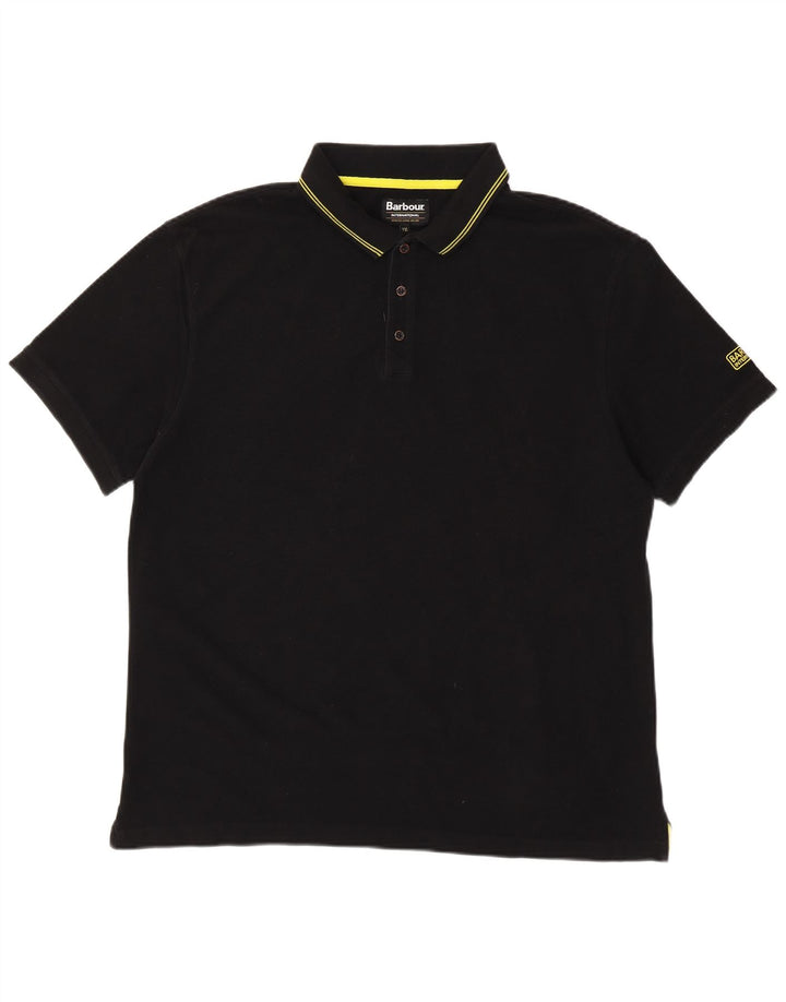 Męska koszulka polo BARBOUR 2XL, czarna, bawełniana