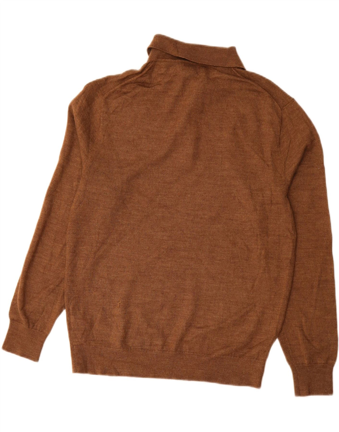 J. CREW Męski sweter polo ze średnim brązowym akrylem