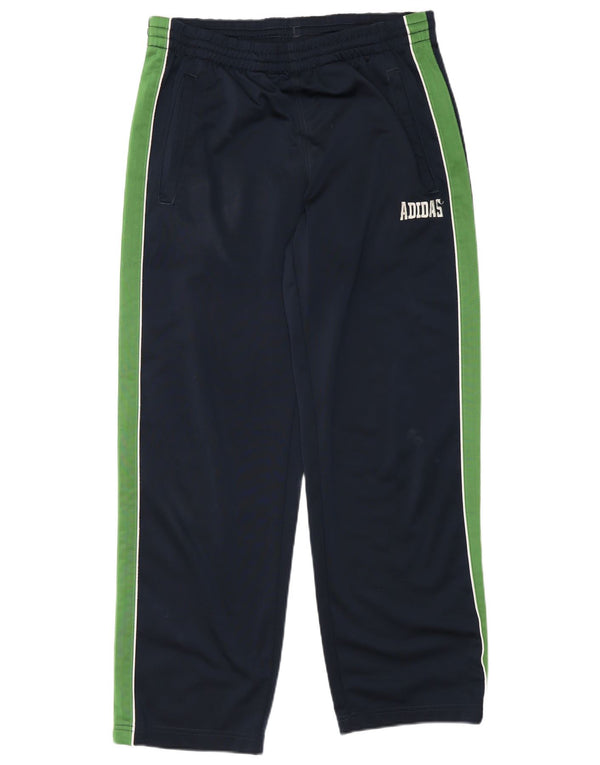 Adidas Boys Graphic Tracksuit Trousers 13-14 Years Navy Blue Colourblock