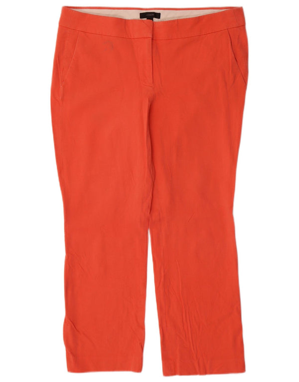 J. CREW Womens Straight Cropped Trousers US 8 Medium W32 L25 Orange Cotton
