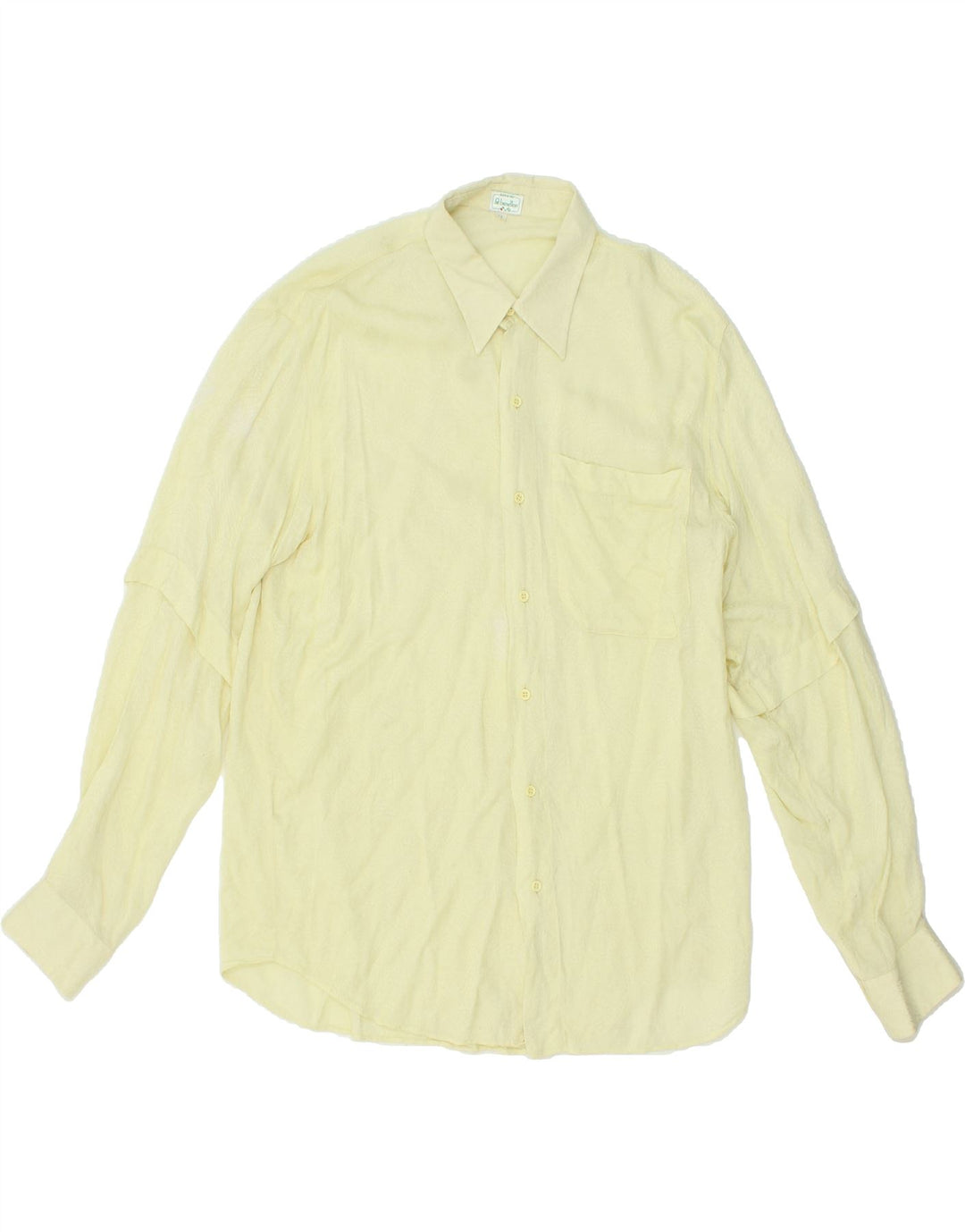 BENETTON Mens Slim Shirt XL Yellow Vintage Benetton and Second-Hand Benetton from Messina Hembry 