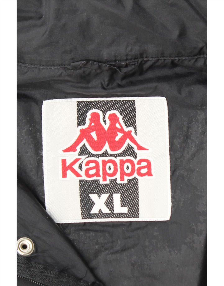 Męska wiatrówka KAPPA z grafiką UK 42 XL, czarny nylon