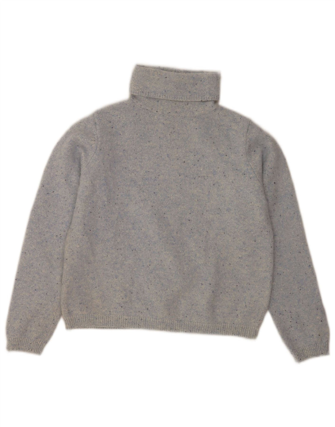 Damski sweter z golfem L.L.Bean UK 8, mały, szary, nakrapiany