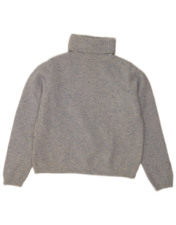 Damski sweter z golfem L.L.Bean UK 8, mały, szary, nakrapiany