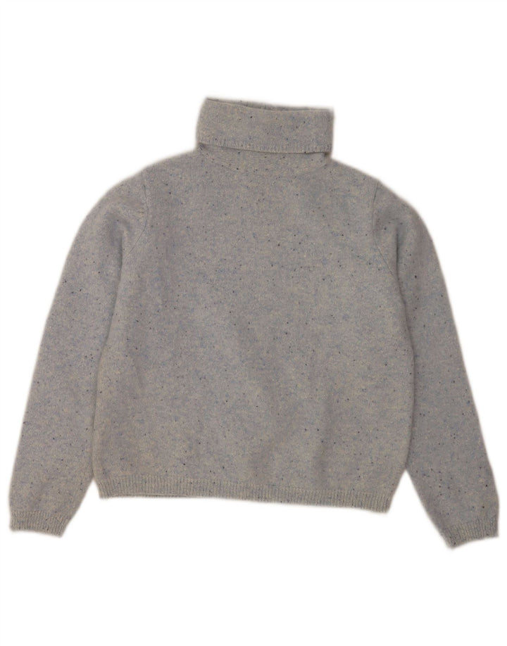 Damski sweter z golfem L.L.Bean UK 8, mały, szary, nakrapiany