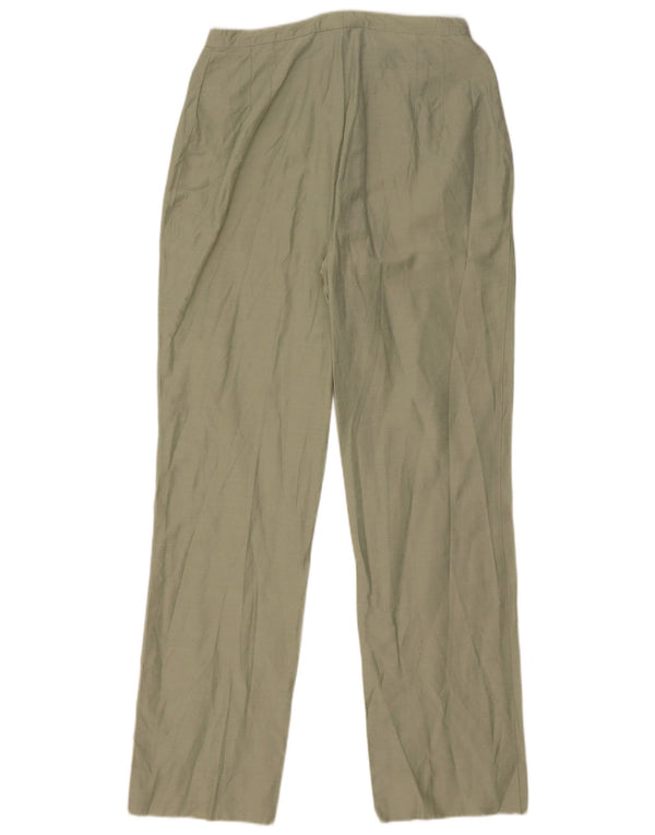 Proste spodnie damskie Max & Co. UK 14 Large W34 L31 Zielone lniane