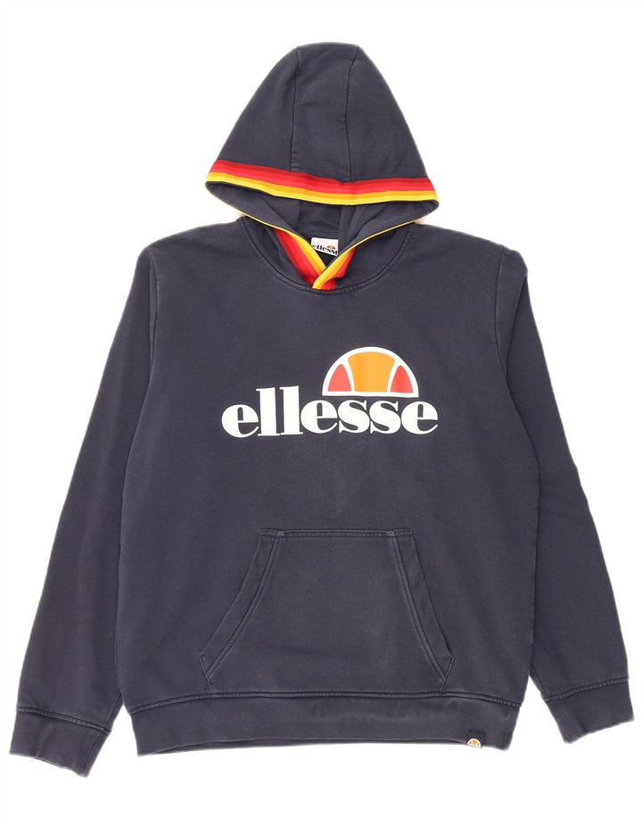 Chłopięcy sweter z kapturem ELLESSE z grafiką 15-16 lat, granatowy, bawełniany