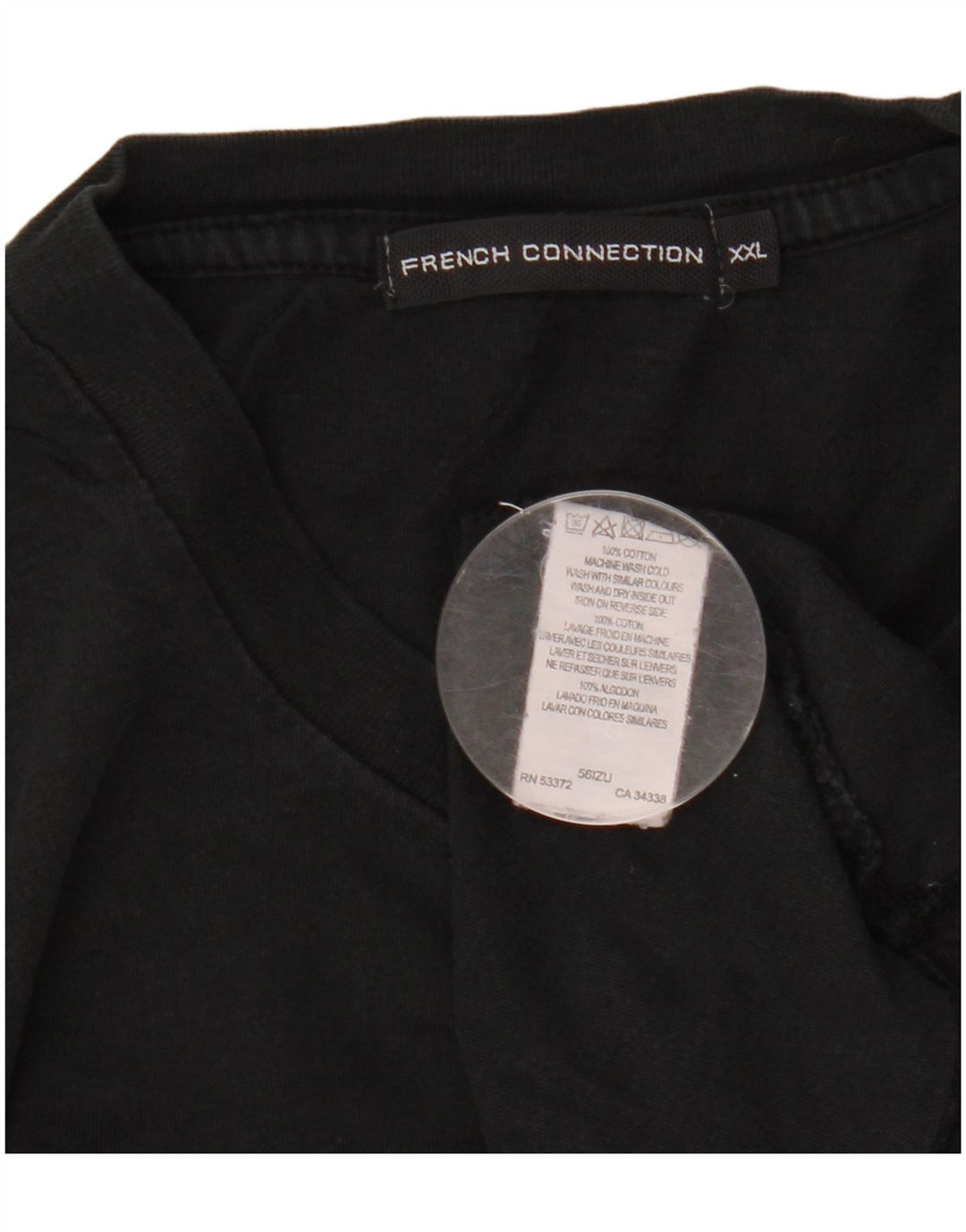 Męska koszulka z grafiką French Connection Top 2XL Czarna bawełna