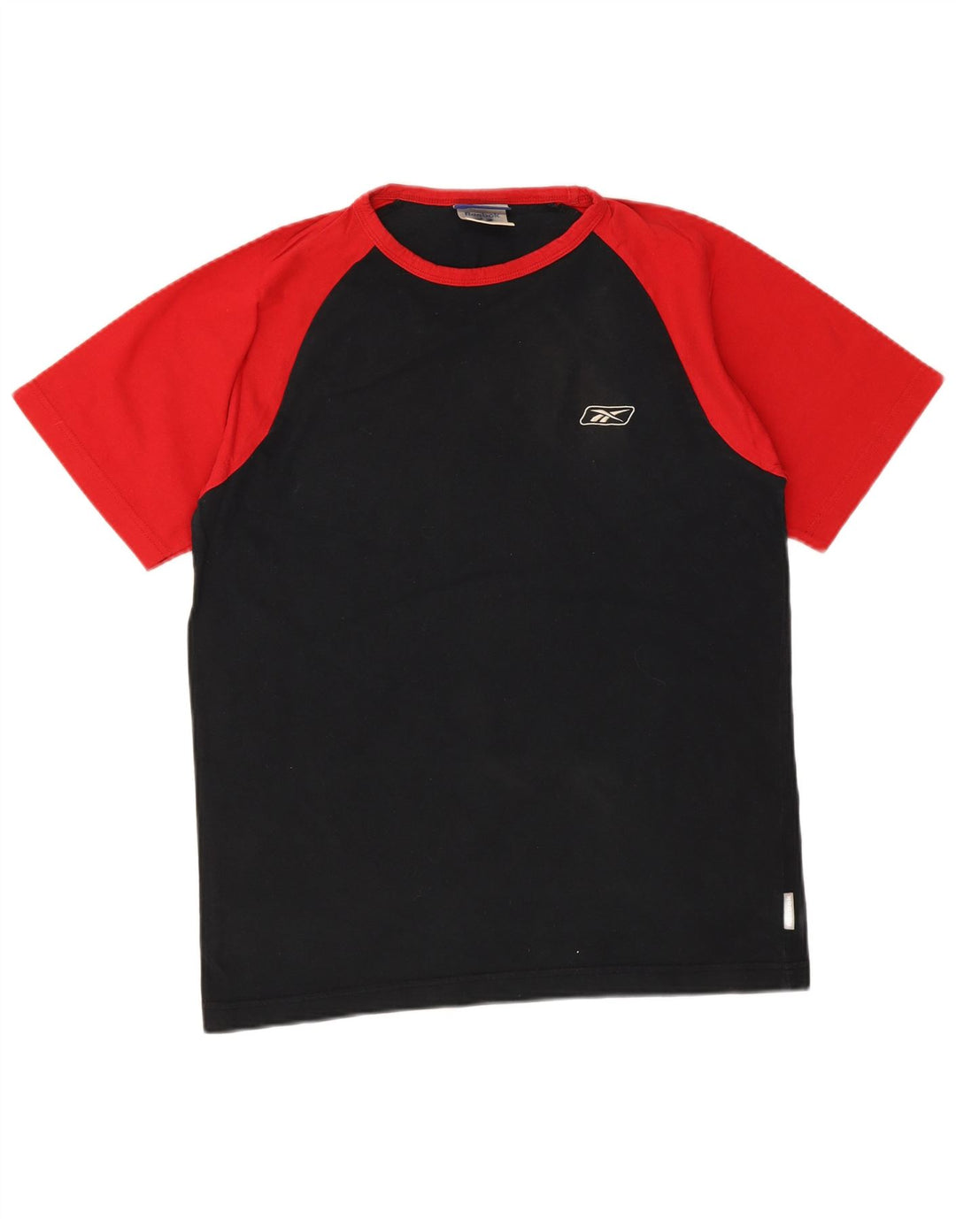 T-shirt męski Reebok, mały, czarny, bawełniany z blokami kolorów