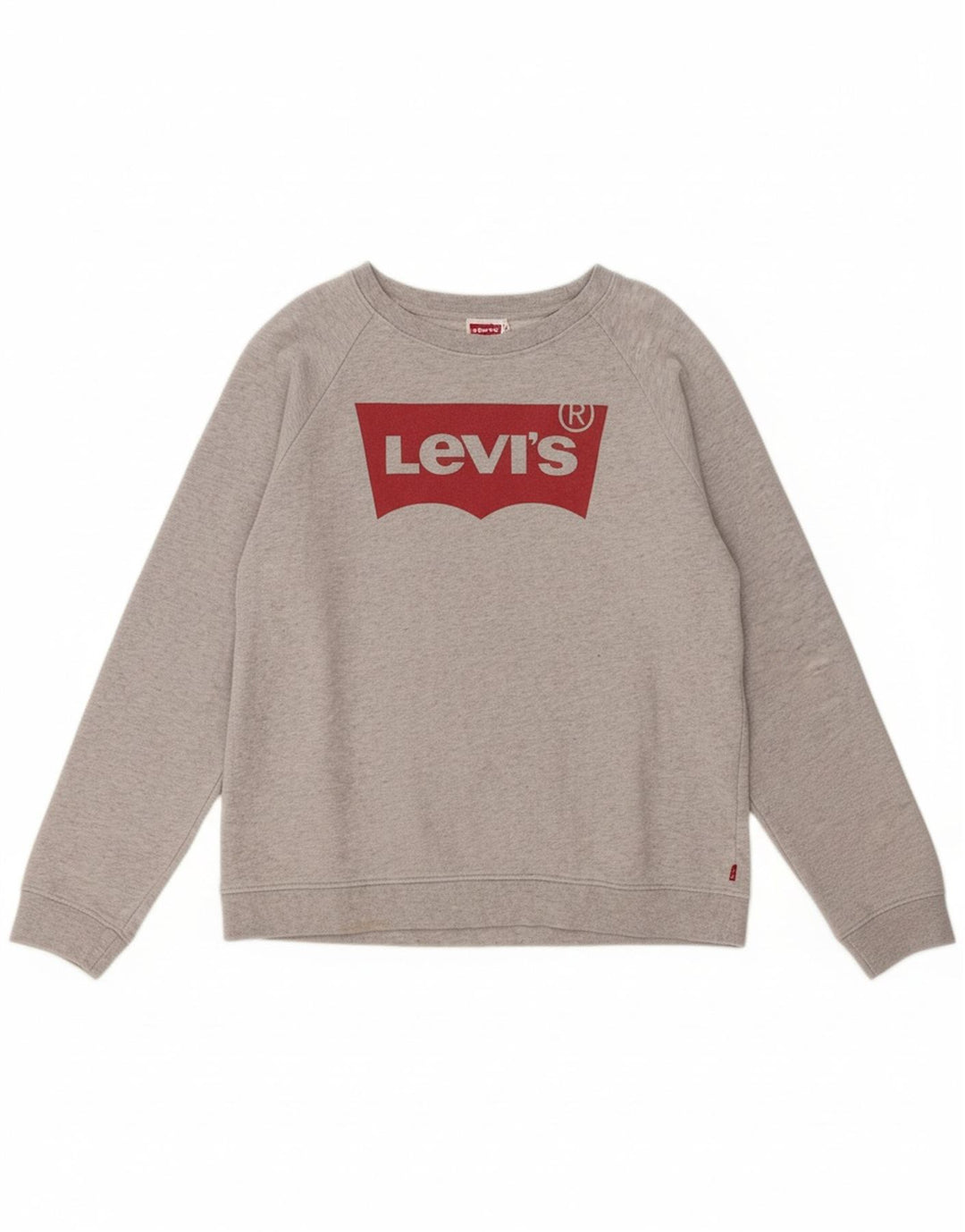 LEVI'S Womens Graphic Sweatshirt Jumper UK 14 Medium Grey Cotton Vintage Levi's and Second-Hand Levi's from Messina Hembry 