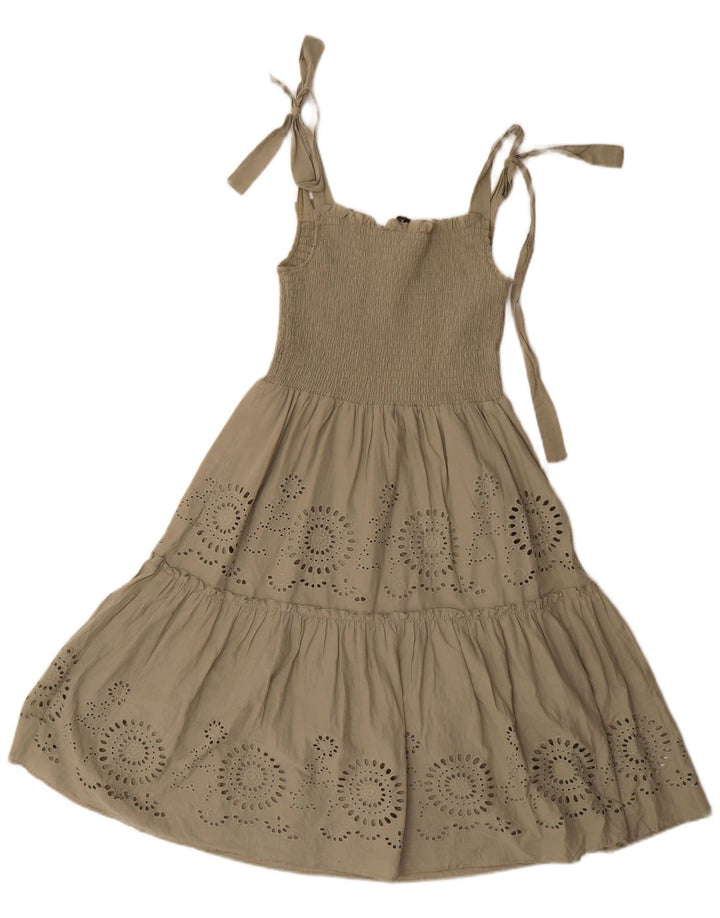 Damska sukienka letnia Zara UK 8, mała, khaki, poliester