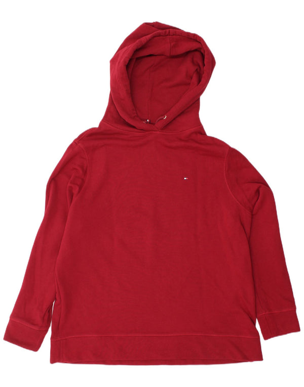 Damski sweter oversize z kapturem TOMMY HILFIGER UK 18 XL Bordowy