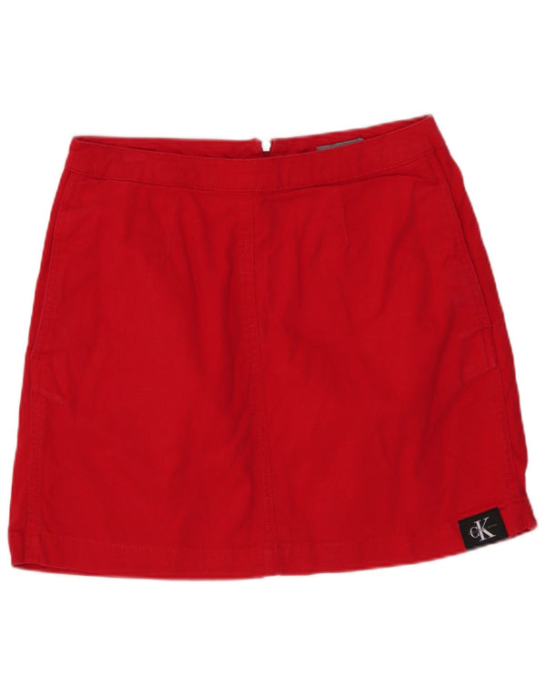 CALVIN KLEIN Damska spódnica dżinsowa W27 Mała czerwona bawełniana