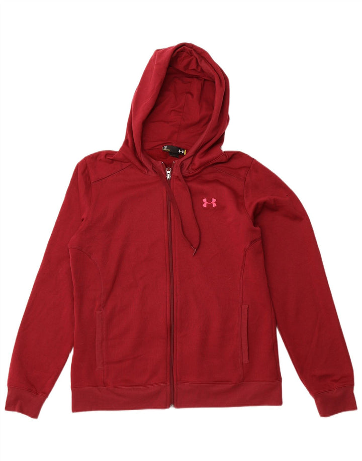 UNDER ARMOUR Damski sweter z kapturem i zamkiem, UK 16, duży, bordowy poliester