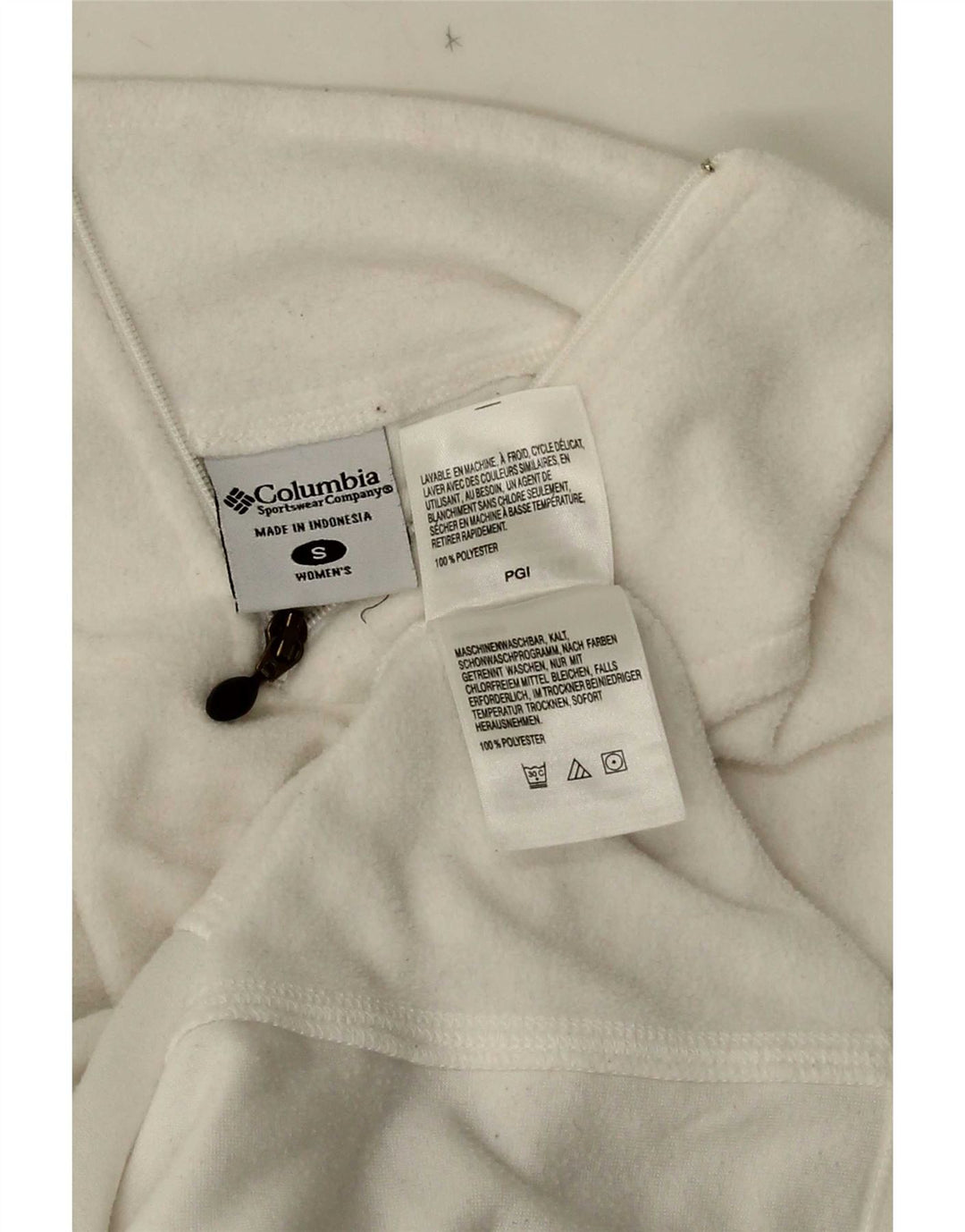 Damski sweter polarowy Columbia z zamkiem błyskawicznym UK 10, mały, biały poliester