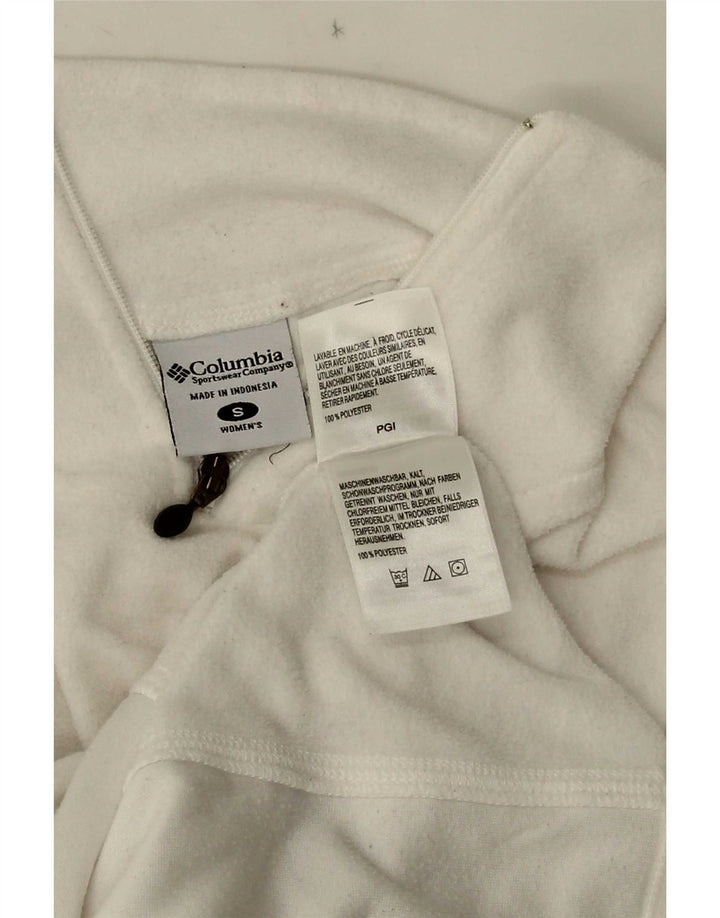 Damski sweter polarowy Columbia z zamkiem błyskawicznym UK 10, mały, biały poliester