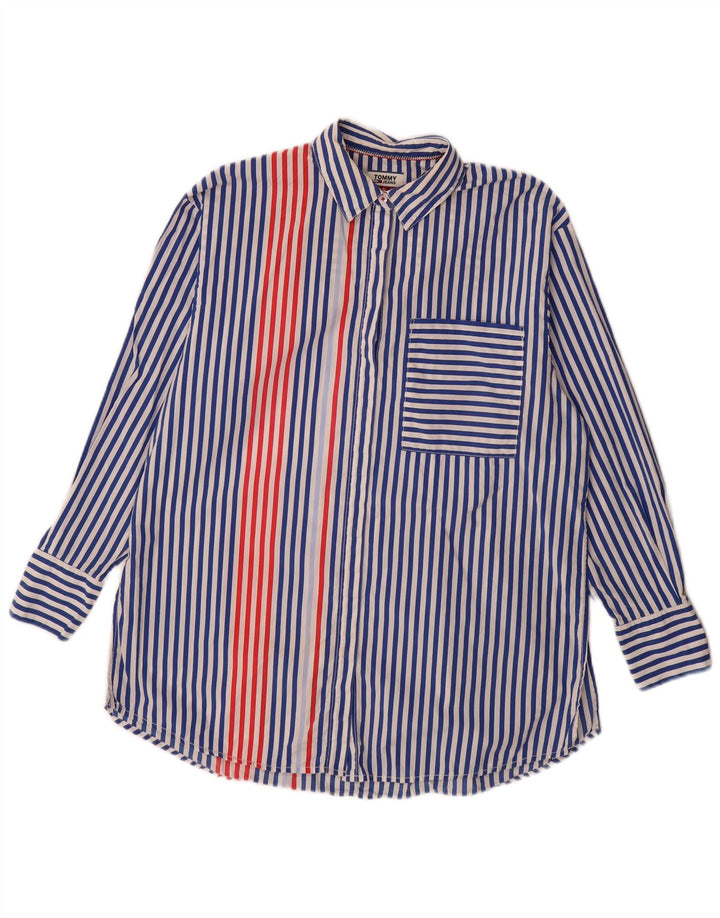 Koszula męska Tommy Hilfiger, mała, niebieska, bawełniana w prążki