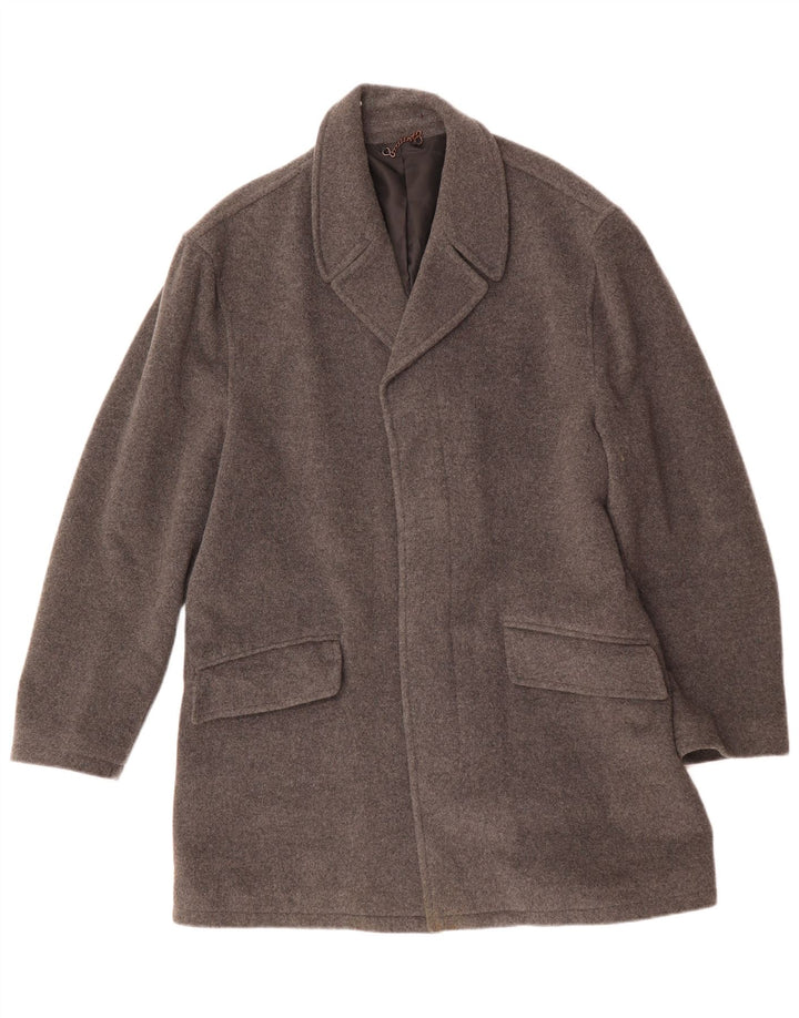 BURTON Mens Overcoat UK 40 Large Grey Wool