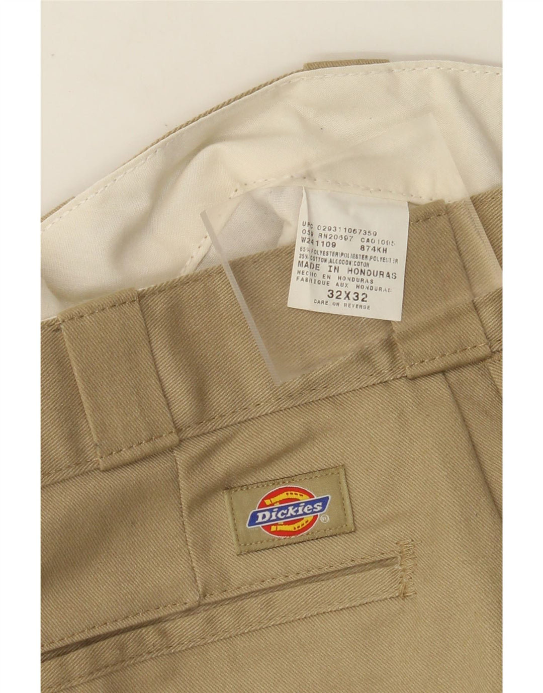 DOCKERS Męskie proste spodnie chino W32 L32 Khaki, bawełna