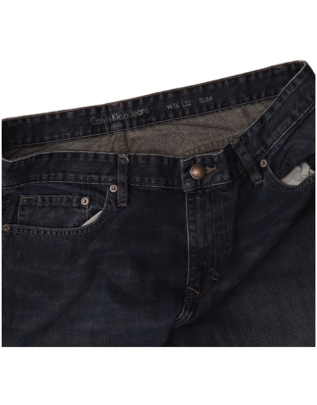 CALVIN KLEIN Męskie jeansy slim W36 L32 Niebieskie, bawełniane