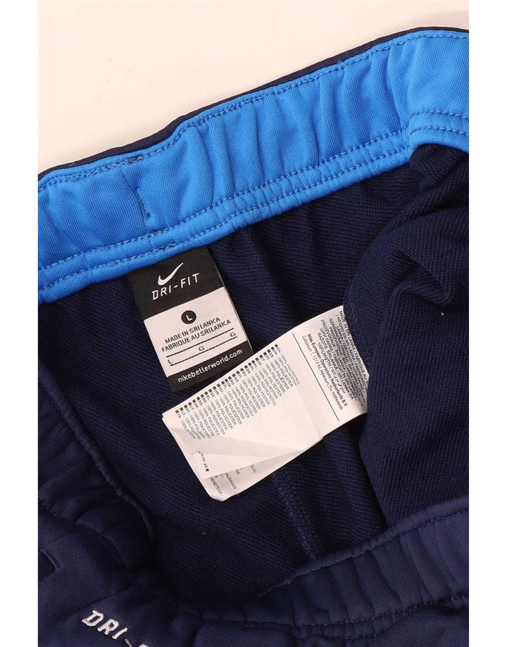 Męskie spodnie dresowe Nike Dri Fit, duże, granatowe, z poliestru