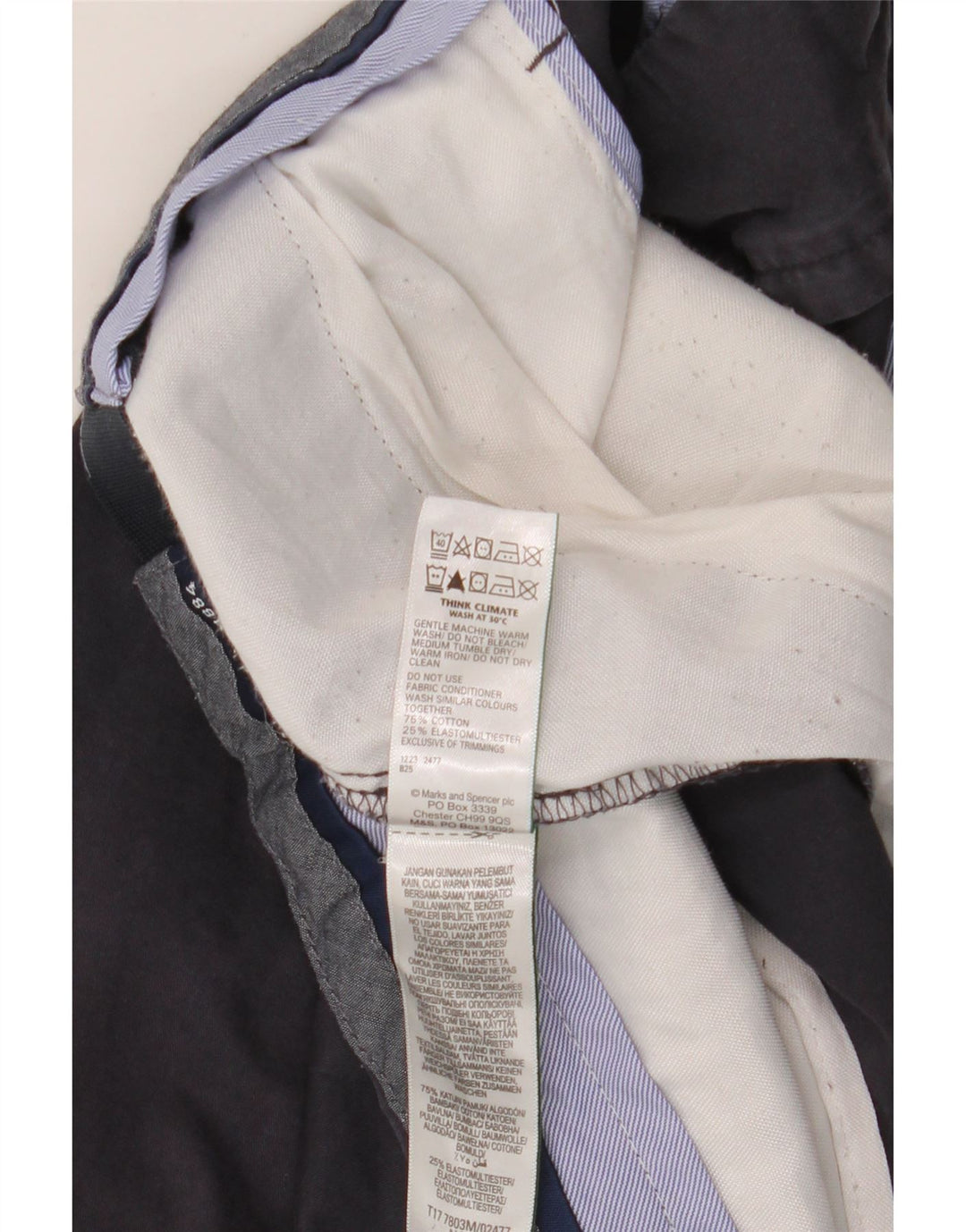 Marks & Spencer Męskie spodenki Chino W36, duże, granatowe, bawełniane