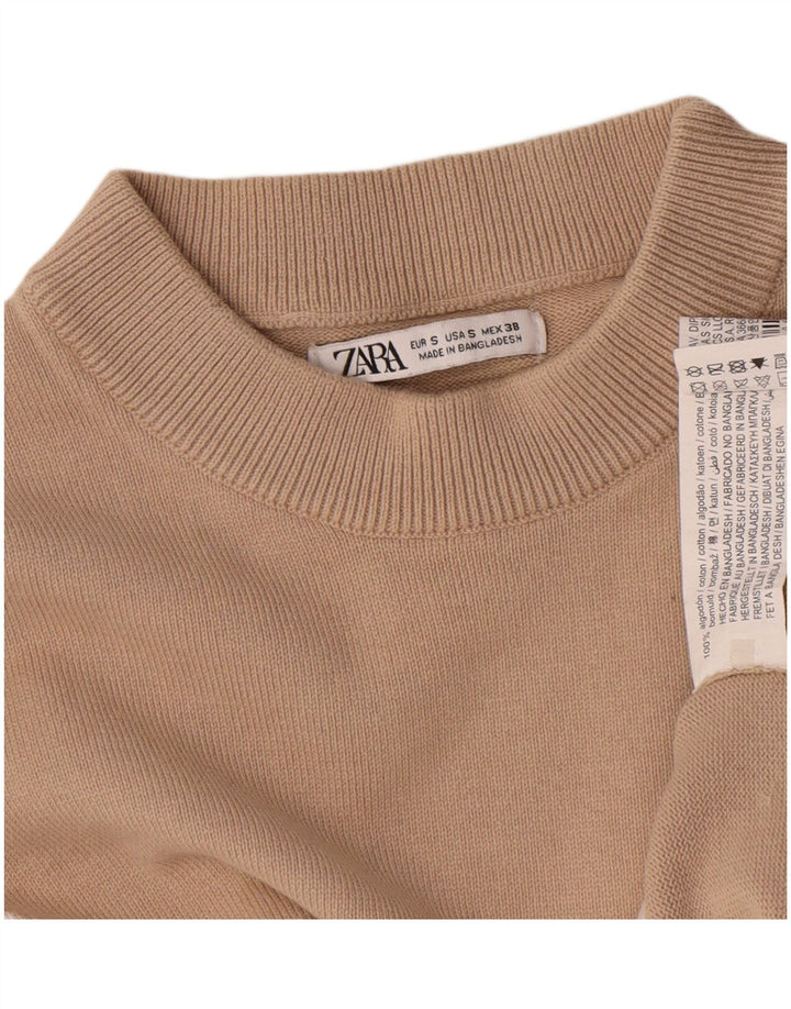 Damski sweter oversize Zara UK 10 Small Beige Colorblock