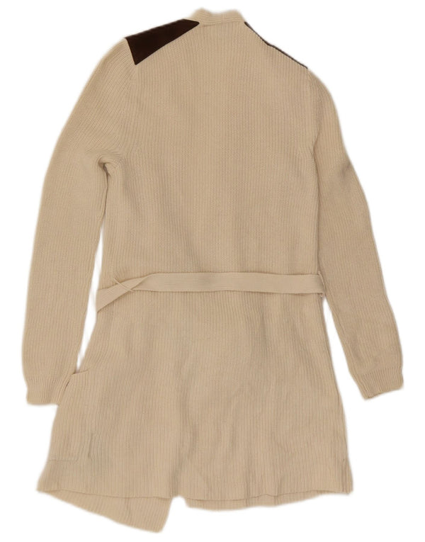 Damski sweter rozpinany Ralph Lauren o przedłużonym fasonie UK 6 XS w kolorze złamanej bieli