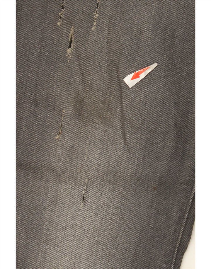 G-Star Męskie Revend Distressed Super Slim Jeans W32 L32 Szara bawełna