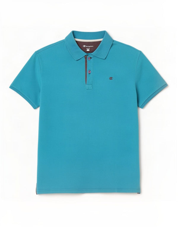 Męska koszulka polo Champion Easy Fit, duża, niebieska, bawełniana