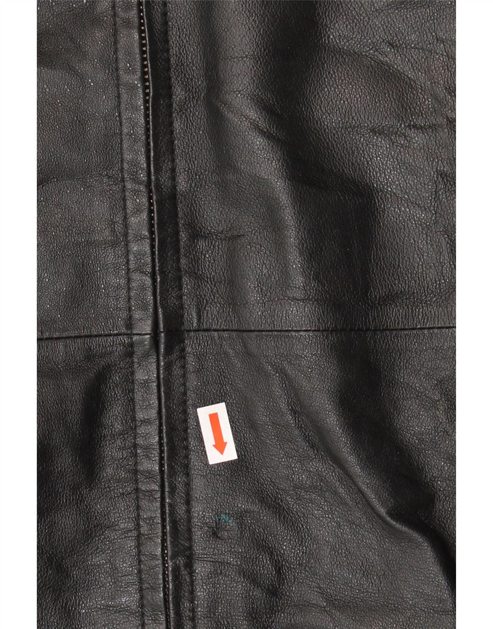 CANDA Damska skórzana kurtka oversize z kapturem UK 18 XL, czarna skóra