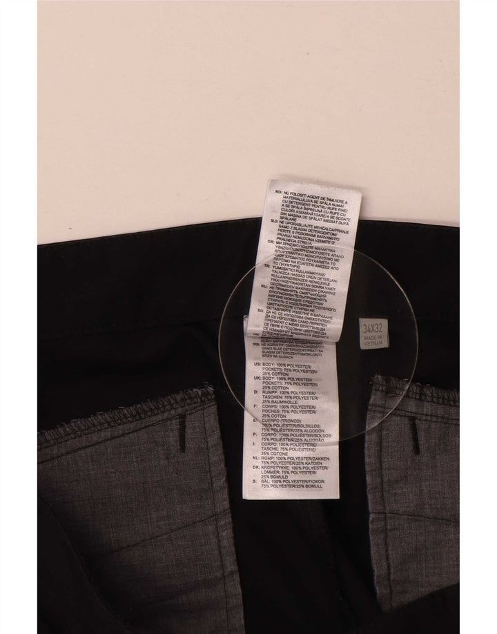 Męskie spodnie Chino Adidas Slim W34 L32 Czarny poliester